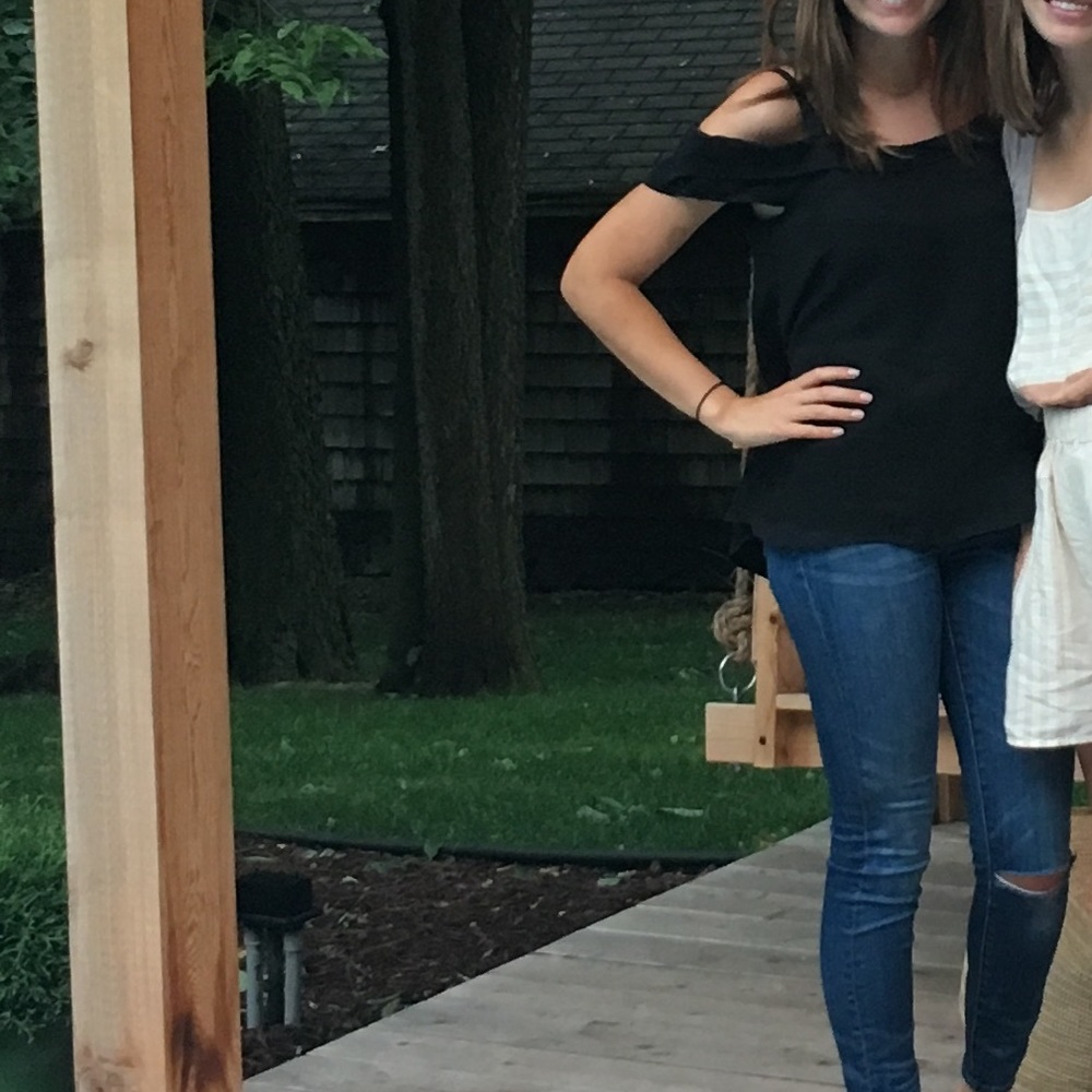 Anthropologie Off the Shoulder Black Top